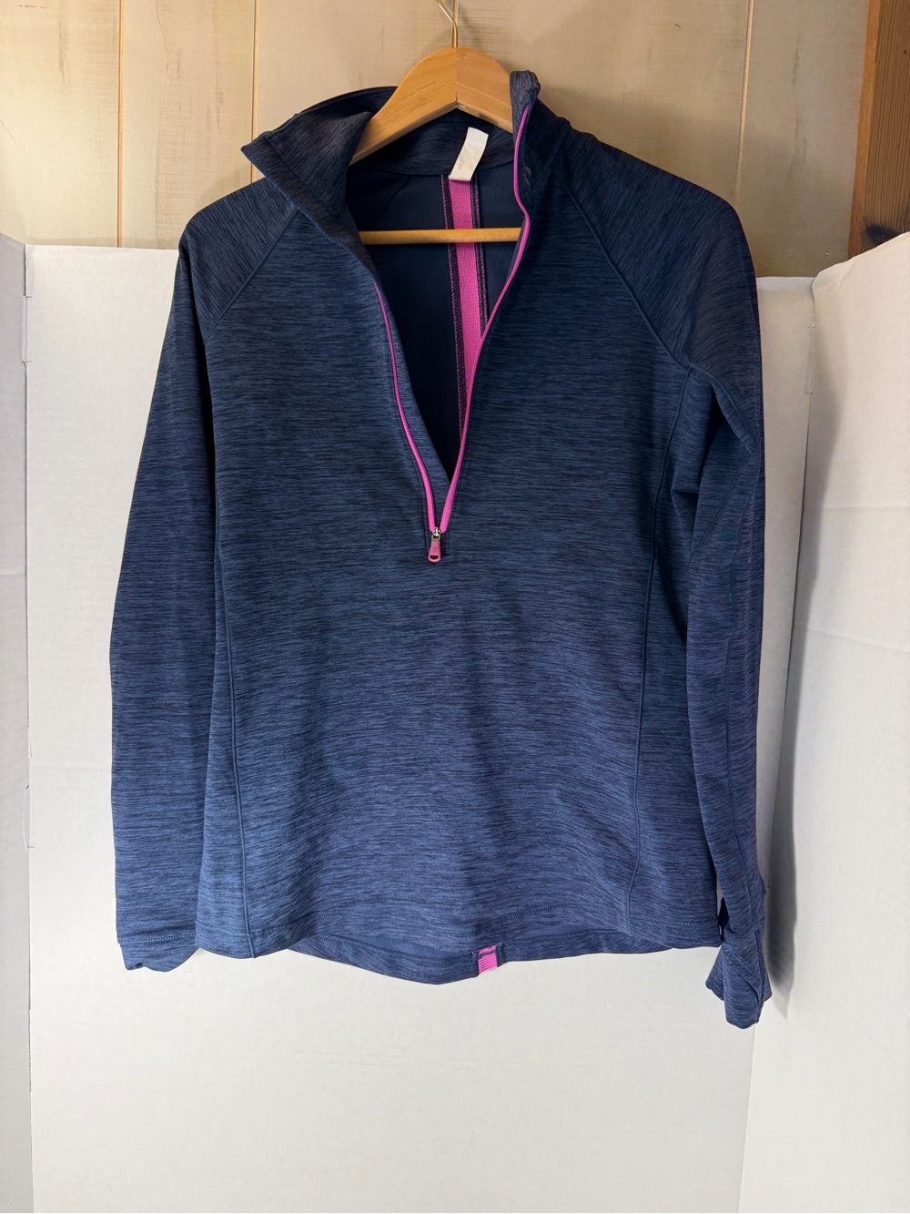 Under Armour Women's Navy Quarter-Zip Sweater with‎ Pink Trim
